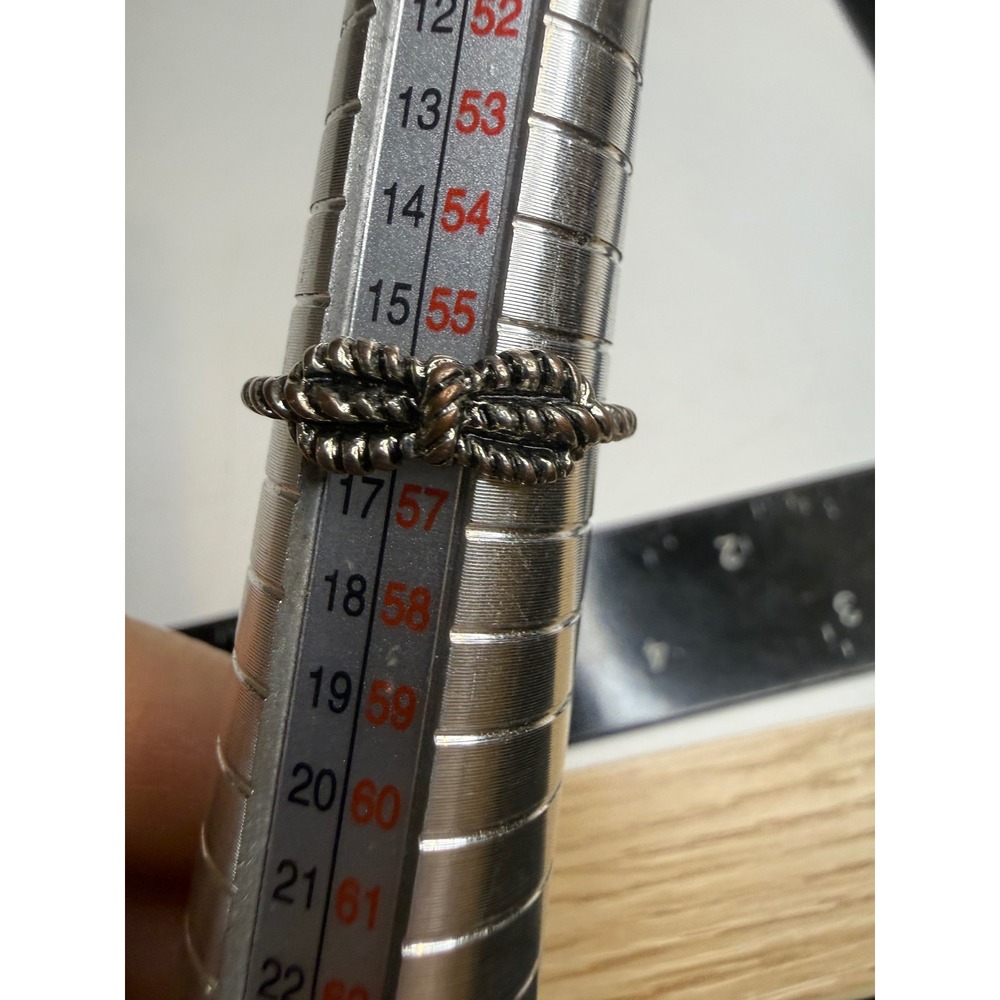 Sterling Silver Love Knot Rope Ring Twisted Nautical Band Size 7.5
